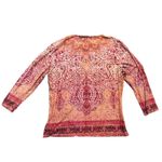 Y2K VTG. MADE IN USA ART NOUVEAU ALL OVER PRINT NU CONSTRUCTION TOP MEDIUM EUC Orange Photo 7