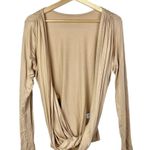 Rachel Pally REVOLVE Open Back Twist Front Beige Long Sleeve Top M Photo 1