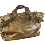 Kooba Brown Leather Snakeskin Tote Shoulder Bag Women Photo 1