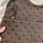 Dooney & Bourke Monogrammed Grey Red Canvas Mini Shoulder Bucket Purse NWT Photo 2