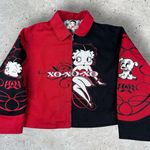 Vintage Betty‎ Boop Pudgy Jeff Hamilton Cropped Racing Jacket Women's 2XL Y2K Size XXL Photo 0