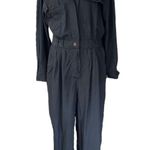 Vintage COLORAYONS Black Jumpsuit 1970/80s shirt style crop leg one piece size 8 Photo 10