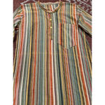 None Womens Boho Hippie Striped Tunic Cover-up Summer Vacation Cotton M Photo 6