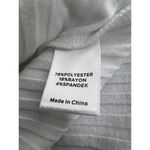 Evereve  White Ribbed Square Neckline Half Sleeve Modern Top‎ Size Large Photo 5