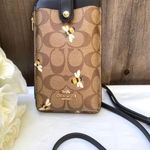 Coach Phone Crossbody In Signature Canvas With Bee Print c8672 Photo 0