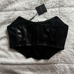 JLUXLABEL  black faux leather crocodile-effect corset top NWT Photo 3