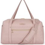 Travel Duffle Bag 31L Quilted Weekender Overnight Bag for Women with Laptop Compartment, Large Carry On Airport Bag with Wet Pocket & Shoe Bag for Business Trips, Sports (Pink Photo 0