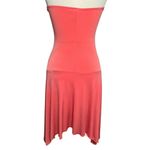 Rhapsody  Y2K Strapless Dress Womens M Orange Bandeau Stretch Shark Bite Coquette Photo 4