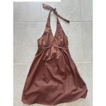 Vintage Dress Womens Size 2 Brown Halter Babydoll Bubble Hem Y2K Boho Hoco Party Photo 2