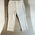 Chico's White So Slimming 12 Girlfriend Crops Cut Out Fringe Pants Photo 12