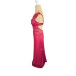 Frederick's of Hollywood Maroon Lace One Shoulder Sheer Maxi Chemise Lingerie M Photo 2