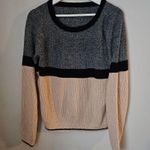 SheIn Sweater Crewneck Color Block Stripe Knit Casual Neutral Trendy Photo 9