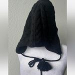 J.Crew  Black Cable Knit Pom Pom  beanie Photo 5