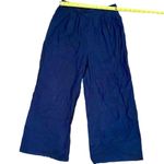 SheIn  Women Pleated Pants Navy Blue XS Linen Cotton Teen Girl Wide Short Capri Photo 3