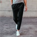 Lululemon Jet Crop Slim Black Athletic Jogger Pants Sz Large Photo 2