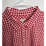 Talbots red gingham button-down shirt blouse holiday preppy size large Photo 5
