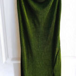 SheIn Sexy Green Slip Midi Dress Side Slit Cowl Neck Strappy Large Party Clubwear Photo 0