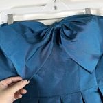 Adrianna Papell Papell Boutique Blue Evening Silk Bow Mini Gown Dress Sz 12 Removable Strap New Photo 2