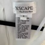 XScape  by Joanna Chen White Faux Wrap Ruffle Blouse w/ Rhinestone Buckle 8 Photo 6