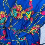 Vintage Silk Road zip up coat silk royal blue cardigan jacket size small Red Photo 3