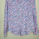 Lilly Pulitzer ‎ Sea View Linon Button Down Top Shirt Fun Sun Repeat Ditzy Sz L Photo 2