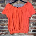 Madewell Texture & Thread Red Smocked Drawstring Top Women's Size Small Photo 6