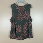 A New Day Green Tropical Leaf Print Twist Front Tank Top Large Photo 5