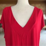 Eloquii  Top Tunic Knit V-Neck Red Cap Sleeve 14/16 Casual Work Holiday Party Photo 3