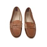 Tommy Hilfiger  Slip On Leather Loafers Shoes Brown Camel Round Toe Size 9M Photo 2