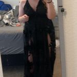 Windsor Black Morgan Formal Flocked Velvet Dress Photo 1