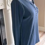 Waffle Henley Pocket Tee Long Sleeve Shirt Blue Womens Medium Size undefined Photo 3