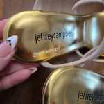 Jeffrey Campbell Geometric Sandal In Natural Suede Gold Photo 6