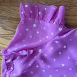 J.Crew  Polka Dot Sheer Short Sleeve Shirt Women’s Size Large  Ruffle Pink NWT Photo 7