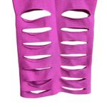 Cushnie et Ochs Pink Ribbed Knit Slash Slit Skirt Size Medium Womens Midi Pullon Photo 2