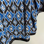 Maggie Barnes Blue & Black Ikat Kaftan Style Tunic Top - 3X - Women's Plus Size Photo 2