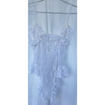 Vintage Tosca Lingerie White Sheer Lace Ruffle Bodysuit S Rose Fairy Ethereal Photo 3