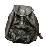 Harley Davidson  Small Leather Backpack Biker Black 2000s Vintage Purse Y2K Photo 0
