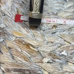 Silver and Black Leather Bracelet with Pink Stone Photo 8