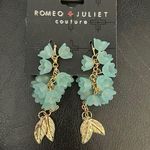 Romeo + Juliet Couture New Romeo & Juliet Blue Bellflowers & Feathers Dangling earrings Photo 0