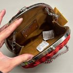 Patricia Nash Purse Spring Red Wicker Melfi Clam Lock Papaya Chain Strap Bag NWT Photo 2