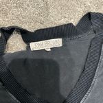 Joah Brown  Black Plunge V-Neck Tee Shirt S/M Modal Spandex Distressed Grunge EUC Photo 2