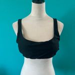 Aerie NWT  Jacquard Wide Strap Scoop Bikini Top Women's True Black Beach Size XL Photo 2