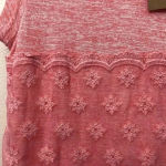 Kori Peach‎ Rayon top with lace overlay Sz S Photo 5