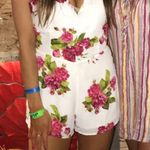 Fringe Floral White Romper Photo 3