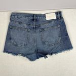 GRLFRND  The Jaden Low Rise Boyfriend Blue Denim Frayed Raw Hem Shorts Size 26 Photo 1