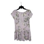 AQUA  Floral Mini Dress Sweetheart Neckline Ruffle Hem Lilac‎ White XL Photo 4