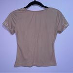 Wild Love Pink Lace Trim Ribbed Y2K Top Women Size S Babydoll Tee 90s Coquette Photo 4