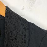 Free People  Black Tuxedo Lace Lapel Cropped Boho Blazer Size Small Photo 6