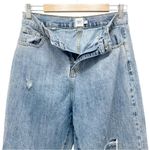 Princess Polly Wide Leg Distressed Raw Hem Cropped Jeans Medium Wash Size 6 Photo 4