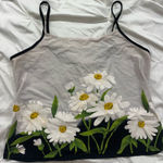 Floral Spaghetti Strap Tank Top White Size M Photo 0